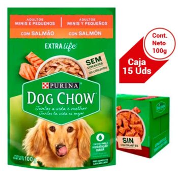 SACHET DOG CHOW MINIS Y PEQUEÑOS CON SALMON 100 G