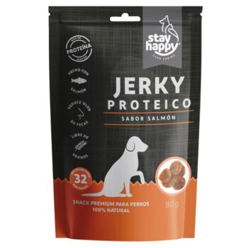 JERKY PROTEICO SALMON PERROS STAY HAPPY 80 G