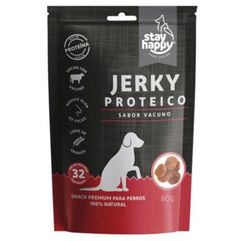 JERKY PROTEICO VACUNO PERROS STAY HAPPY 80 G