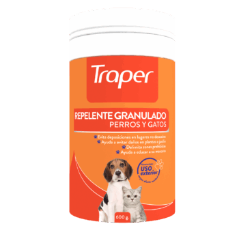 REPELENTE GRANULADO PERROS Y GATOS TRAPER 600 GR