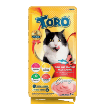TORO CREAMY ATUN FRUTOS DEL MAR Y LISINA 5 X 15 G